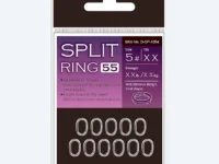 Split Ring 55 packaging showing stainless steel rings, with purple label and size 5, crafted in China with materials from Japan
