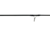 Long fishing rod with a black grip and telescoping sections, showing length labels 485 mm and 750 mm on the base.