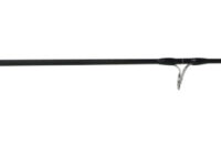 Extendable fishing rod with a foam grip and multiple line guides, shown fully extended.